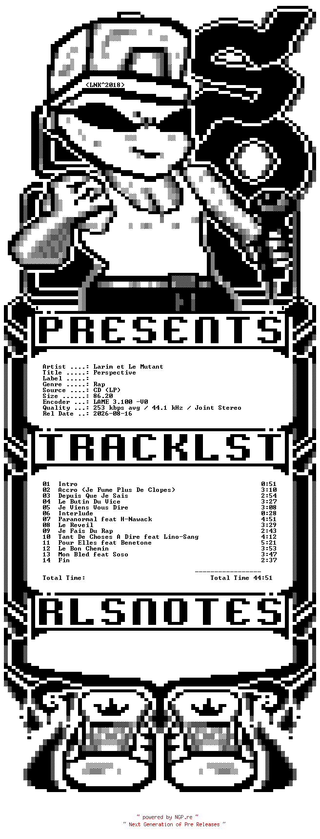 NFO for the release Larim_et_Le_Mutant-Perspective-(Bootleg)-FR-2005-SO by SO