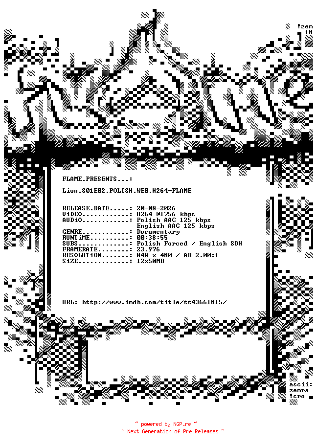 NFO for the release Lion.S01E02.POLISH.WEB.H264-FLAME by FLAME