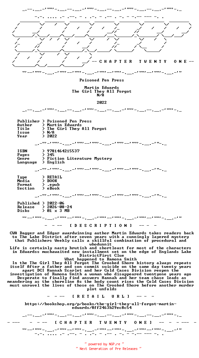 NFO for the release Martin.Edwards.-.The.Girl.They.All.Forgot.2022.RETAIL.EPUB.eBook-CTO by CTO