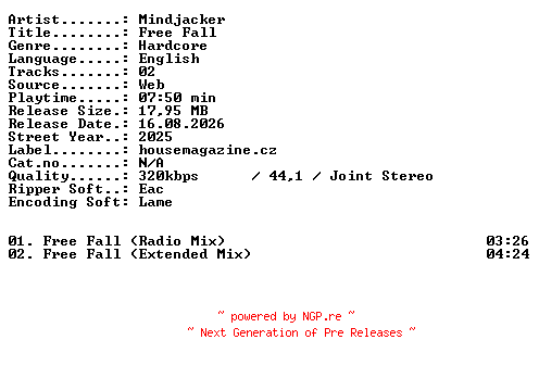 NFO for the release Mindjacker-Free_Fall-WEB-2025-XTC_iNT by XTC_iNT