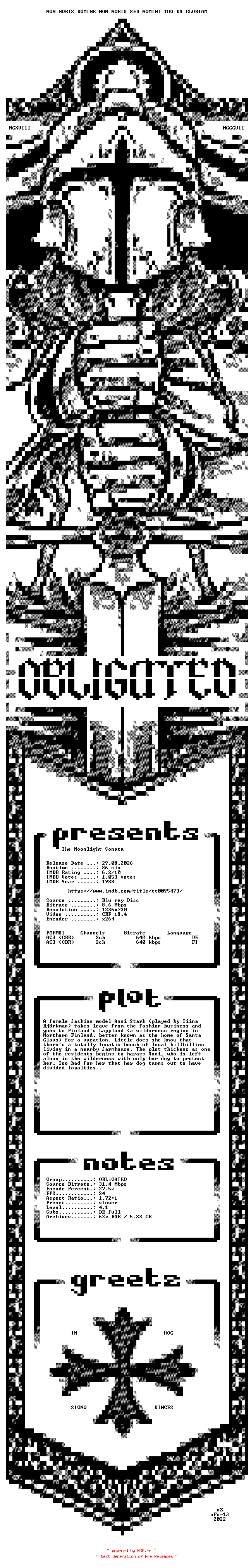 NFO for the release Muttertag.II.1988.German.DL.720p.BluRay.x264-OBLiGATED by OBLiGATED