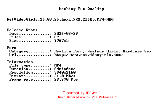 NFO for the release NetVideoGirls.26.08.25.Lexi.XXX.2160p.MP4-NBQ by NBQ
