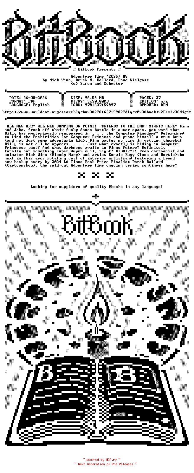 NFO for the release Oni.Press.-.Adventure.Time.2025.No.05.2025.Retail.Comic.eBook-BitBook by BitBook