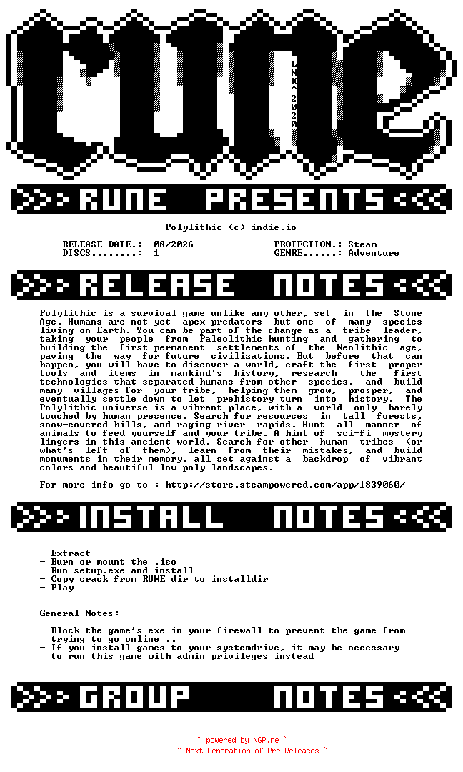 NFO for the release Polylithic-RUNE by RUNE