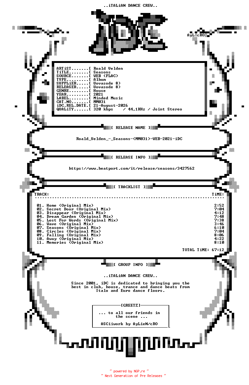 NFO for the release Roald_Velden_-_Seasons-(MM031)-WEB-2021-iDC by iDC
