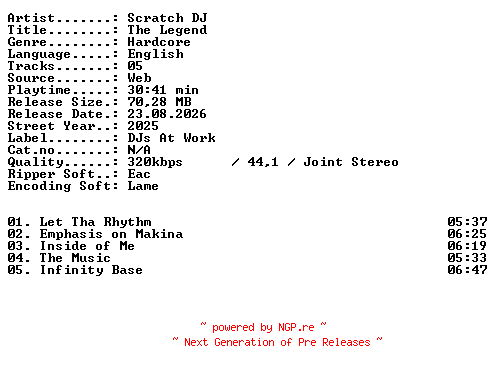 NFO for the release Scratch_DJ-The_Legend-WEB-2025-XTC_iNT by XTC_iNT