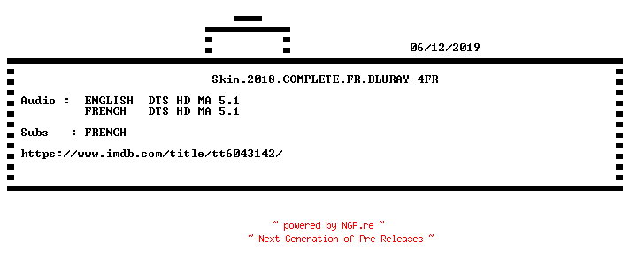 NFO for the release Skin.2018.COMPLETE.FR.BLURAY-4FR by 4FR