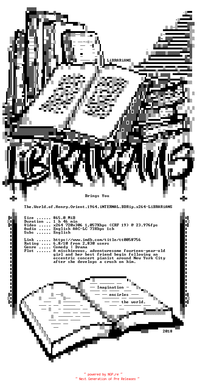 NFO for the release The.World.of.Henry.Orient.1964.iNTERNAL.BDRip.x264-LiBRARiANS by LiBRARiANS