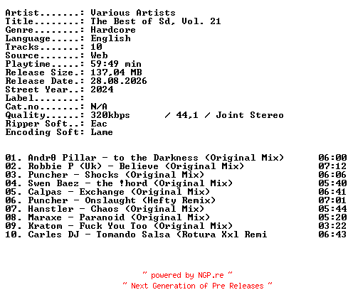 NFO for the release VA-The_Best_of_Sd_Vol_21-WEB-2024-XTC_iNT by XTC_iNT