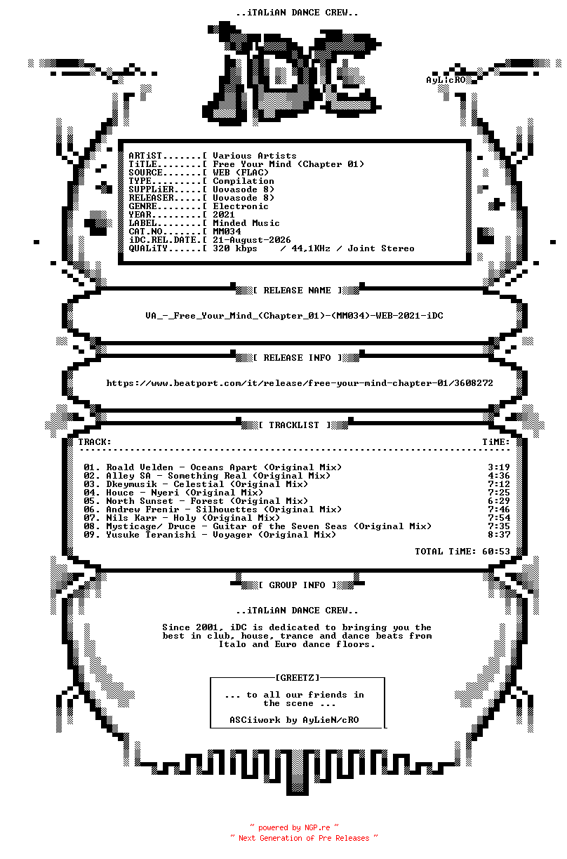 NFO for the release VA_-_Free_Your_Mind_(Chapter_01)-(MM034)-WEB-2021-iDC by iDC