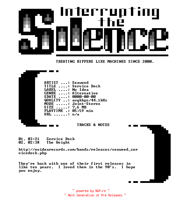 NFO for the release seaweed-service_deck-(vls)-2011 by 2011