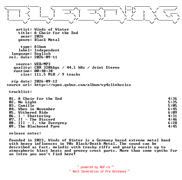 NFO for the release Winds_of_Winter-A_Choir_for_the_End-WEB-2026-BLEEDiNG by BLEEDiNG