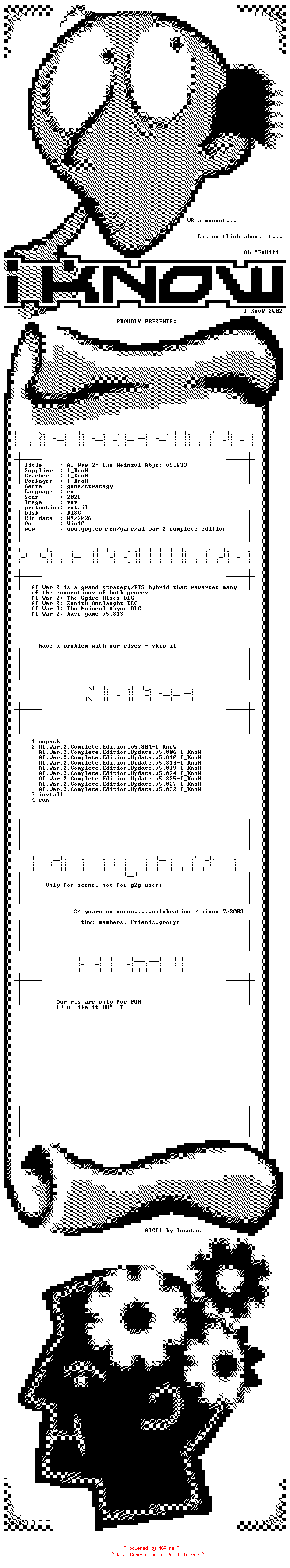 NFO for the release AI.War.2.Complete.Edition.Update.v5.833-I_KnoW by I_KnoW