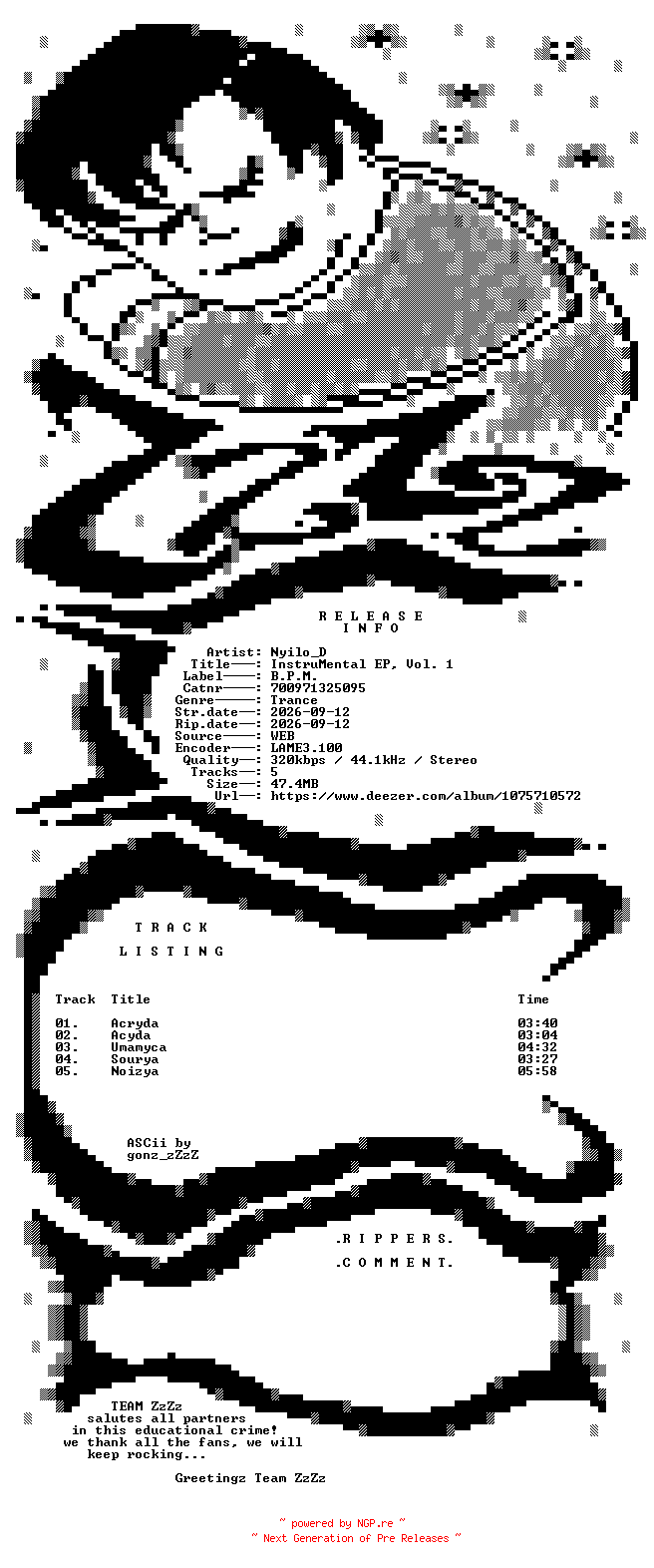 NFO for the release Nyilo_D_-_InstruMental_EP_Vol_1-(700971325095)-WEB-2026-ZzZz by ZzZz