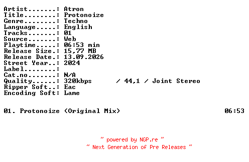 NFO for the release Atron-Protonoize-SINGLE-WEB-2024-XTC_iNT by XTC_iNT