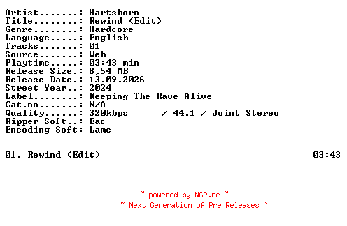 NFO for the release Hartshorn-Rewind_(Edit)-SINGLE-WEB-2024-XTC_iNT by XTC_iNT