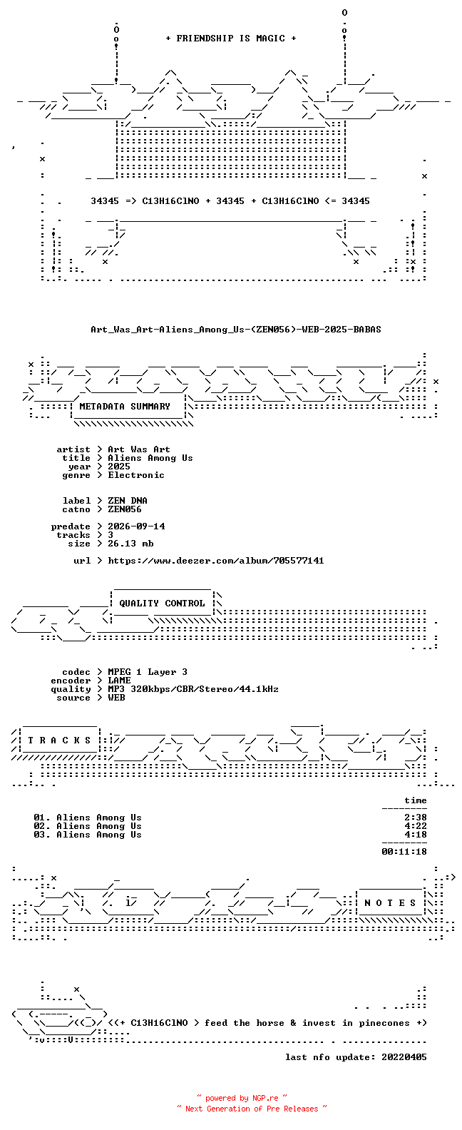 NFO for the release Art_Was_Art-Aliens_Among_Us-(ZEN056)-WEB-2025-BABAS by BABAS