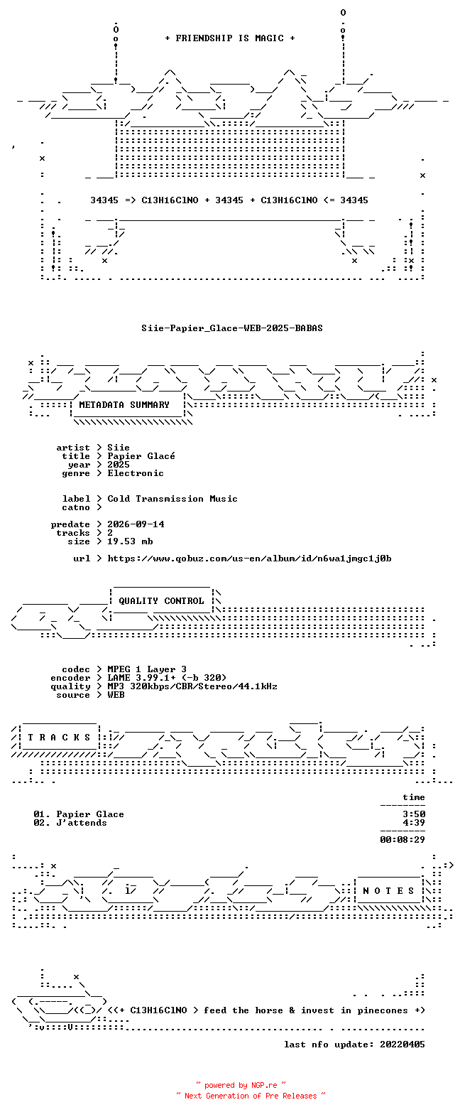 NFO for the release Siie-Papier_Glace-WEB-2025-BABAS by BABAS