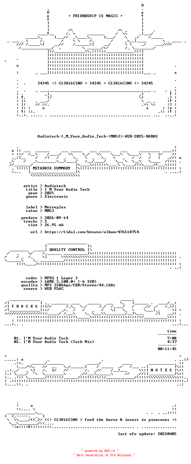 NFO for the release Audiotech-I_M_Your_Audio_Tech-(M053)-WEB-2025-BABAS by BABAS