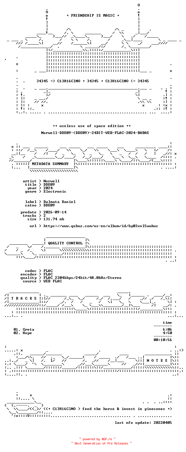 NFO for the release Norwell-DDE09-(DDE09)-24BIT-WEB-FLAC-2024-BABAS by BABAS