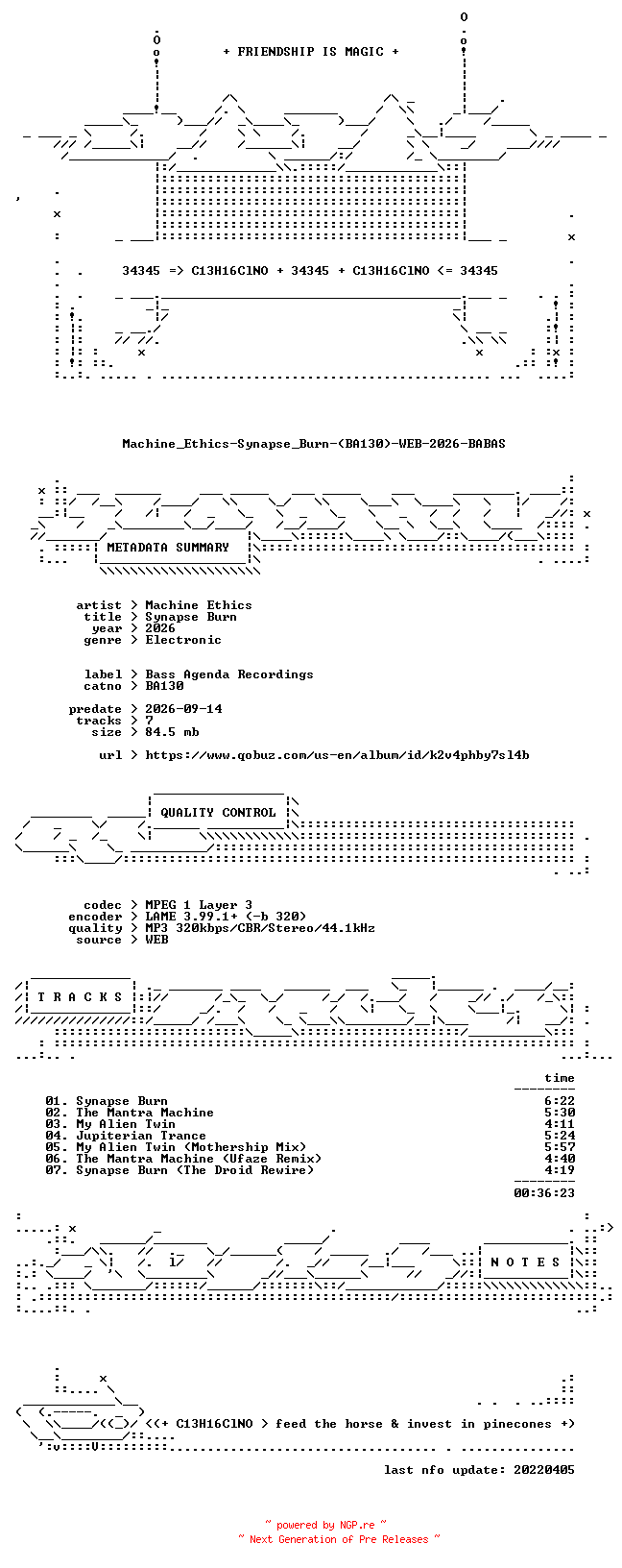 NFO for the release Machine_Ethics-Synapse_Burn-(BA130)-WEB-2026-BABAS by BABAS