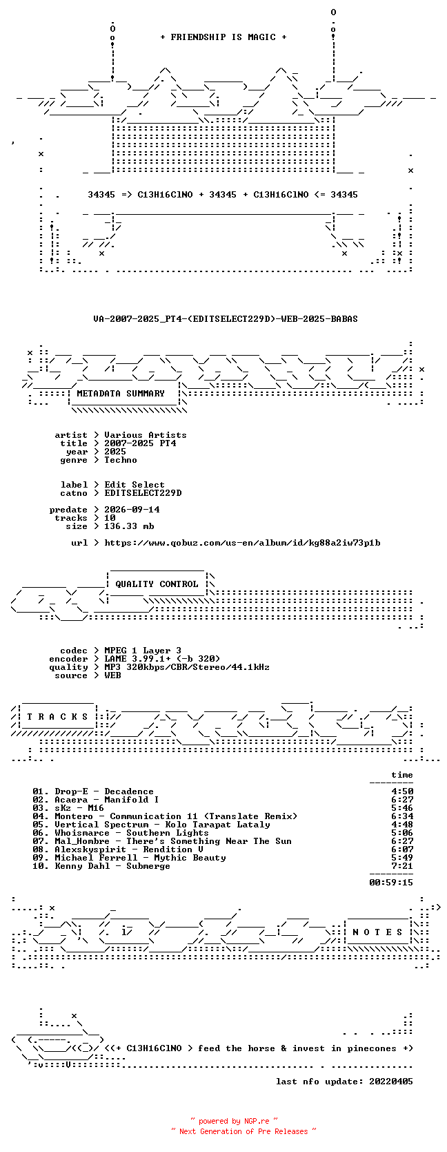 NFO for the release VA-2007-2025_PT4-(EDITSELECT229D)-WEB-2025-BABAS by BABAS