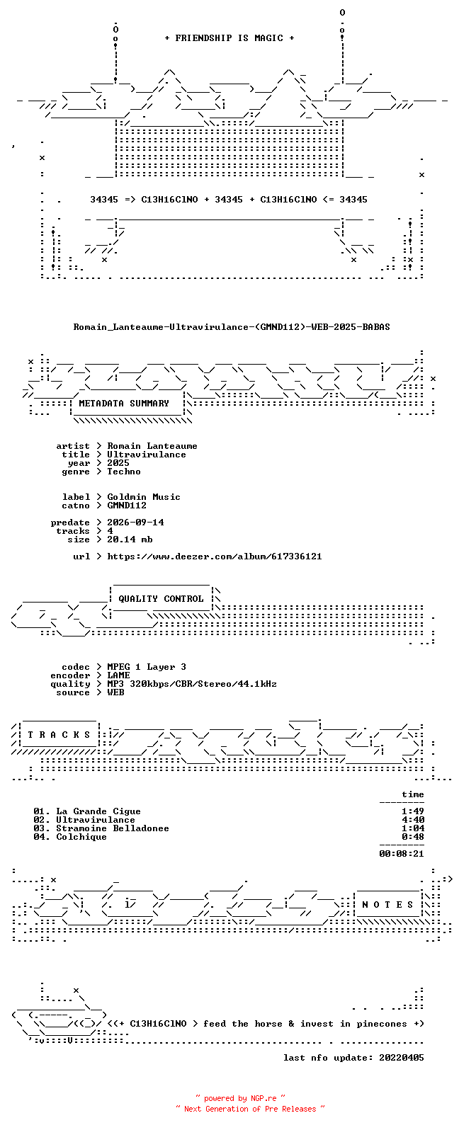 NFO for the release Romain_Lanteaume-Ultravirulance-(GMND112)-WEB-2025-BABAS by BABAS