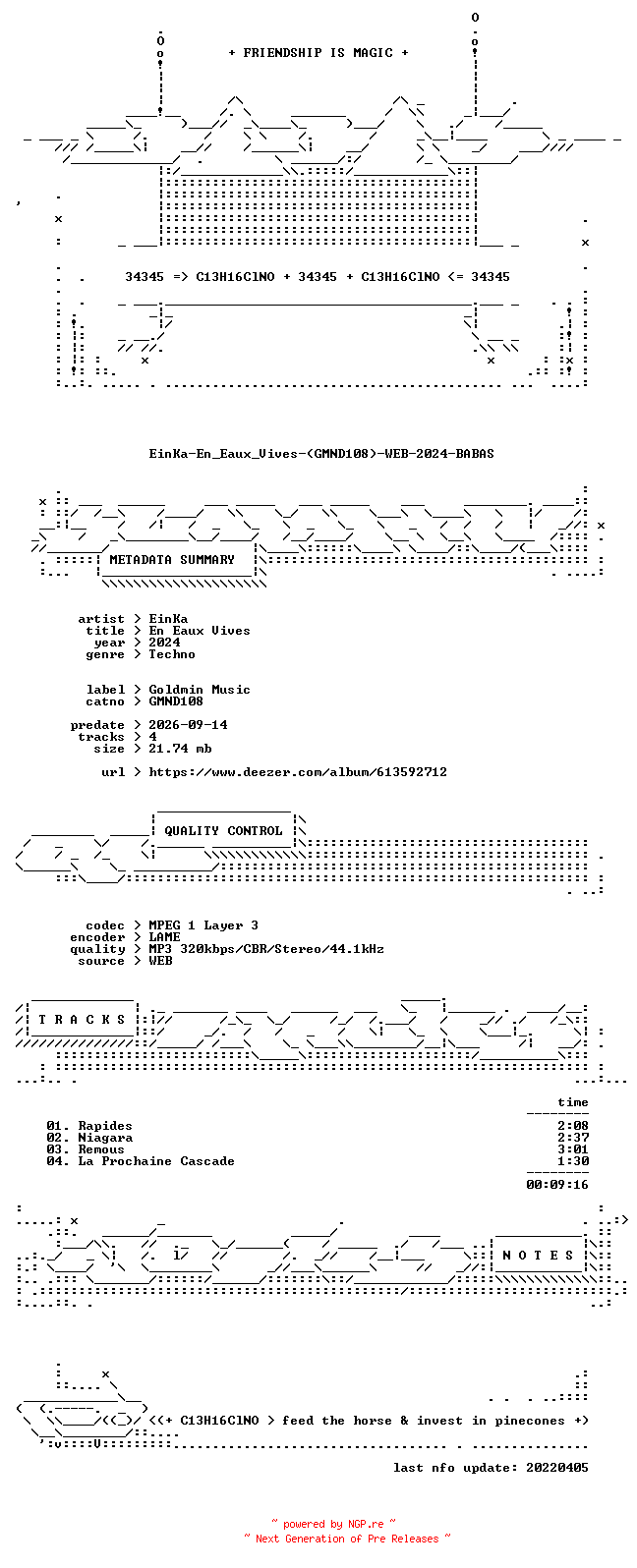 NFO for the release EinKa-En_Eaux_Vives-(GMND108)-WEB-2024-BABAS by BABAS