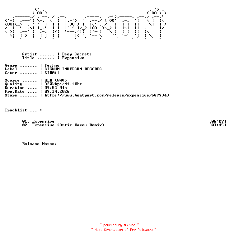 NFO for the release Deep_Secrets-Expensive-(SIR011)-WEB-2026-FALCON by FALCON