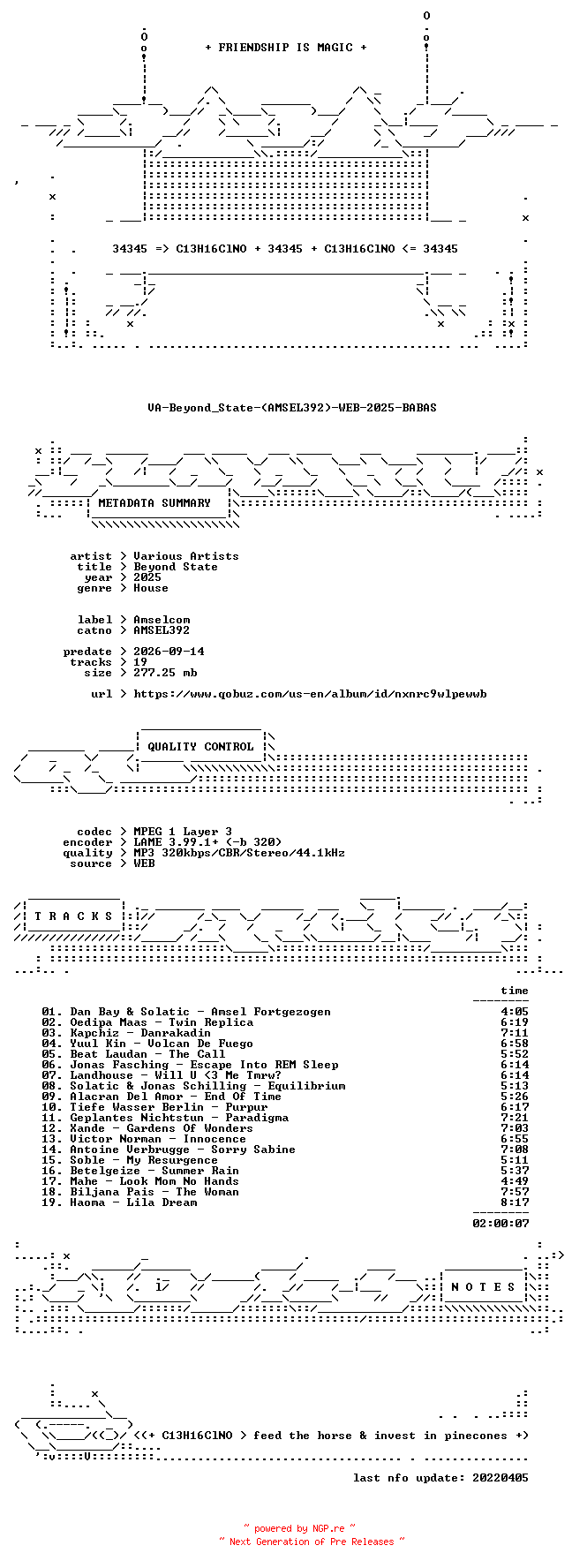 NFO for the release VA-Beyond_State-(AMSEL392)-WEB-2025-BABAS by BABAS