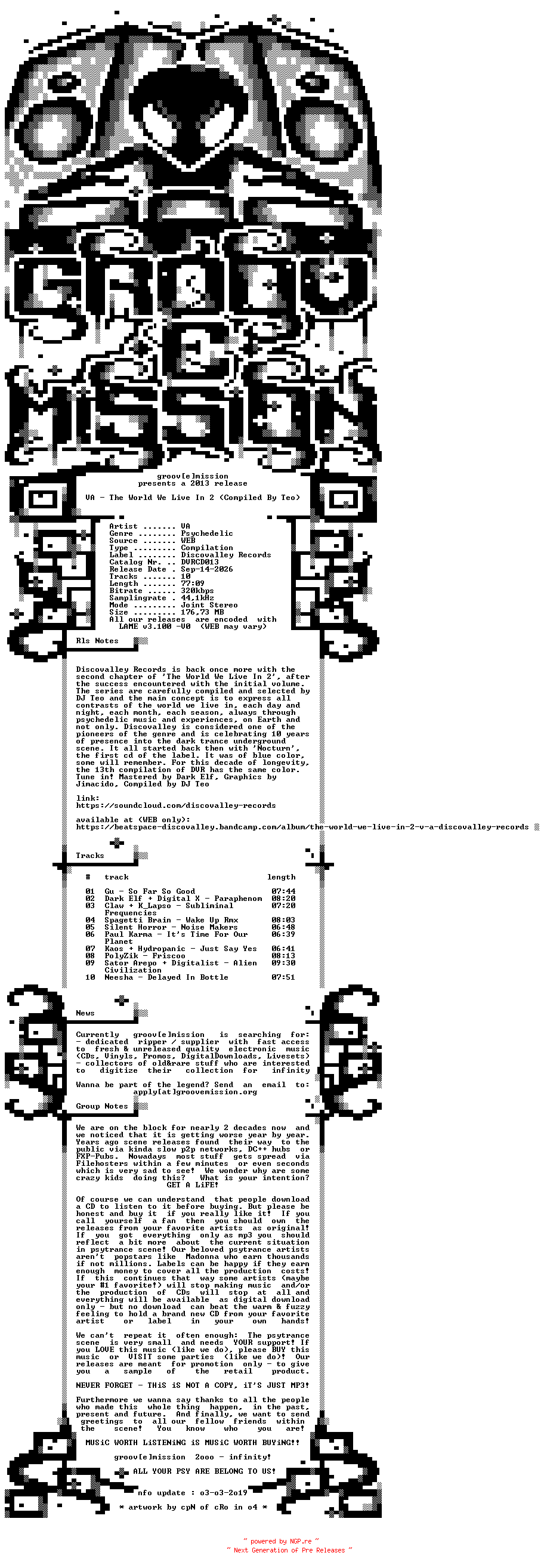 NFO for the release VA_-_The_World_We_Live_In_2_(Compiled_By_Teo)-WEB-2013-gEm by gEm