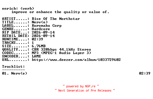 NFO for the release Rise_Of_The_Northstar-Nerv(e)-SINGLE-WEB-2026-ENRiCH by ENRiCH
