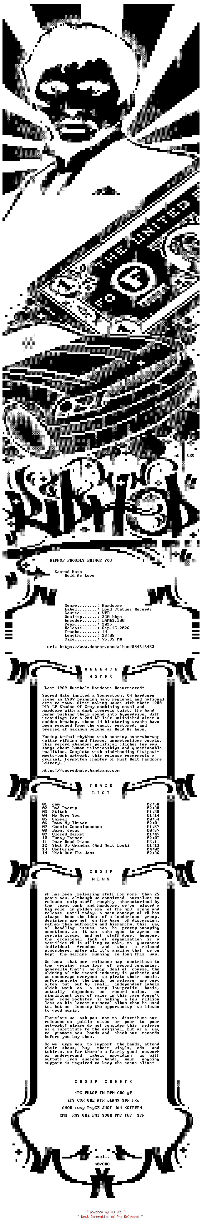 NFO for the release Sacred_Hate-Bold_As_Love-WEB-2026-rH_iNT by rH_iNT