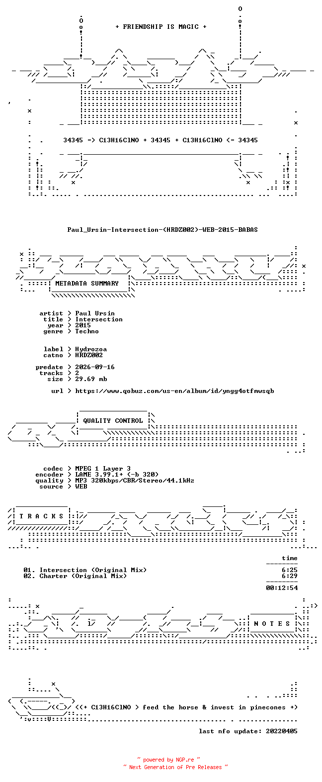 NFO for the release Paul_Ursin-Intersection-(HRDZ002)-WEB-2015-BABAS by BABAS