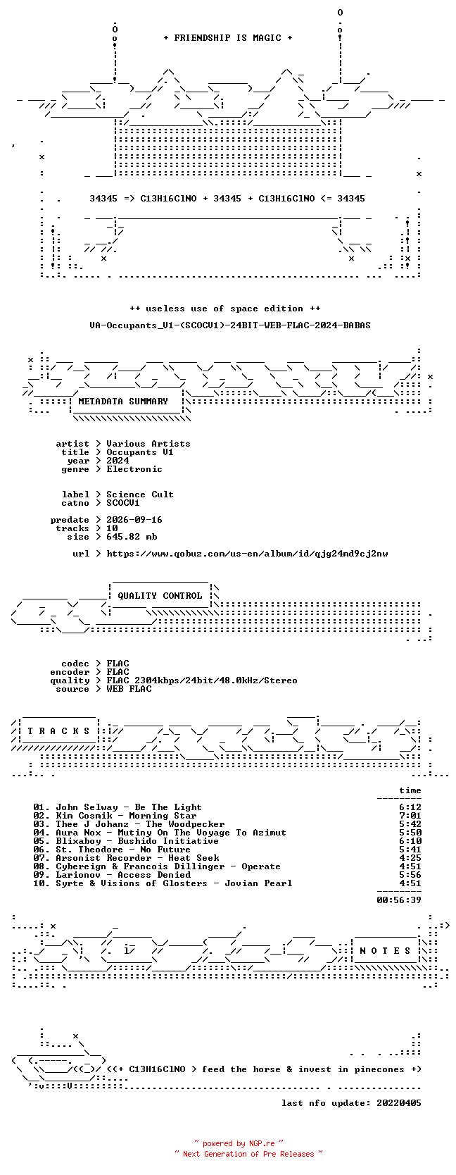 NFO for the release VA-Occupants_V1-(SCOCV1)-24BIT-WEB-FLAC-2024-BABAS by BABAS