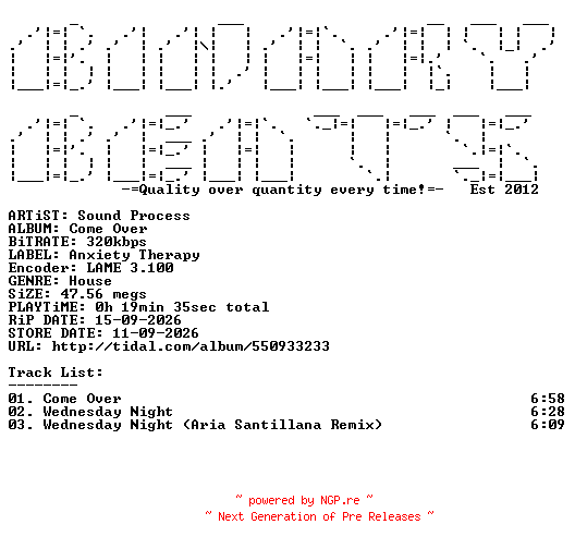 NFO for the release Sound_Process-Come_Over-(AT021)-WEB-2026-BB by BB