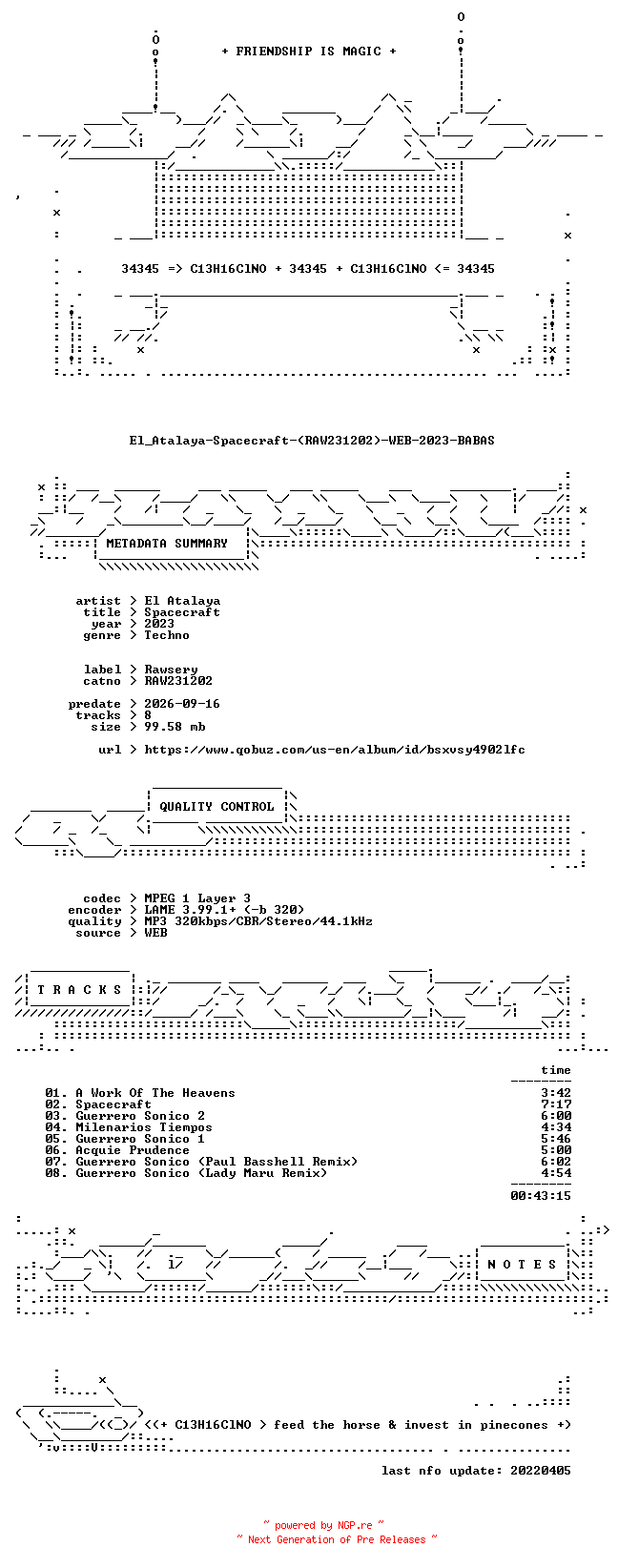 NFO for the release El_Atalaya-Spacecraft-(RAW231202)-WEB-2023-BABAS by BABAS