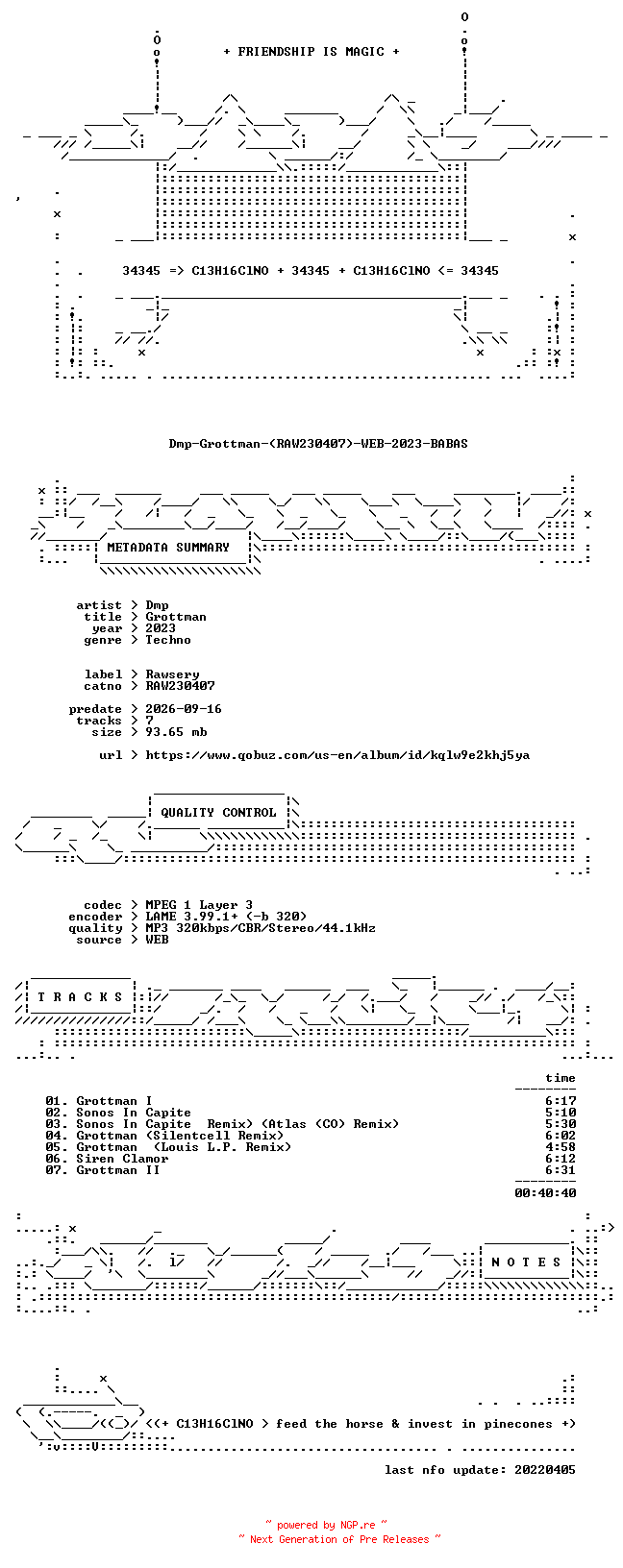 NFO for the release Dmp-Grottman-(RAW230407)-WEB-2023-BABAS by BABAS