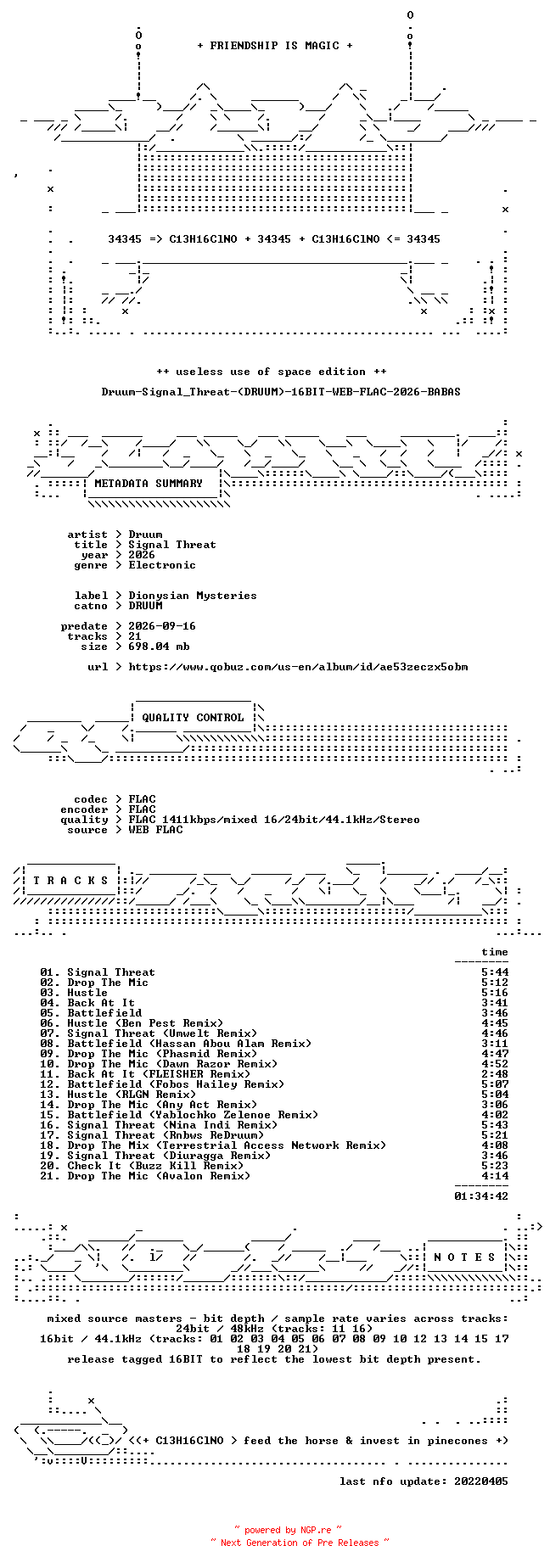NFO for the release Druum-Signal_Threat-(DRUUM)-16BIT-WEB-FLAC-2026-BABAS by BABAS