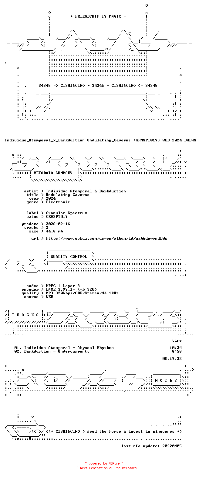 NFO for the release Individuo_Atemporal_x_Darkduction-Undulating_Caverns-(GRNSPT019)-WEB-2024-BABAS by BABAS