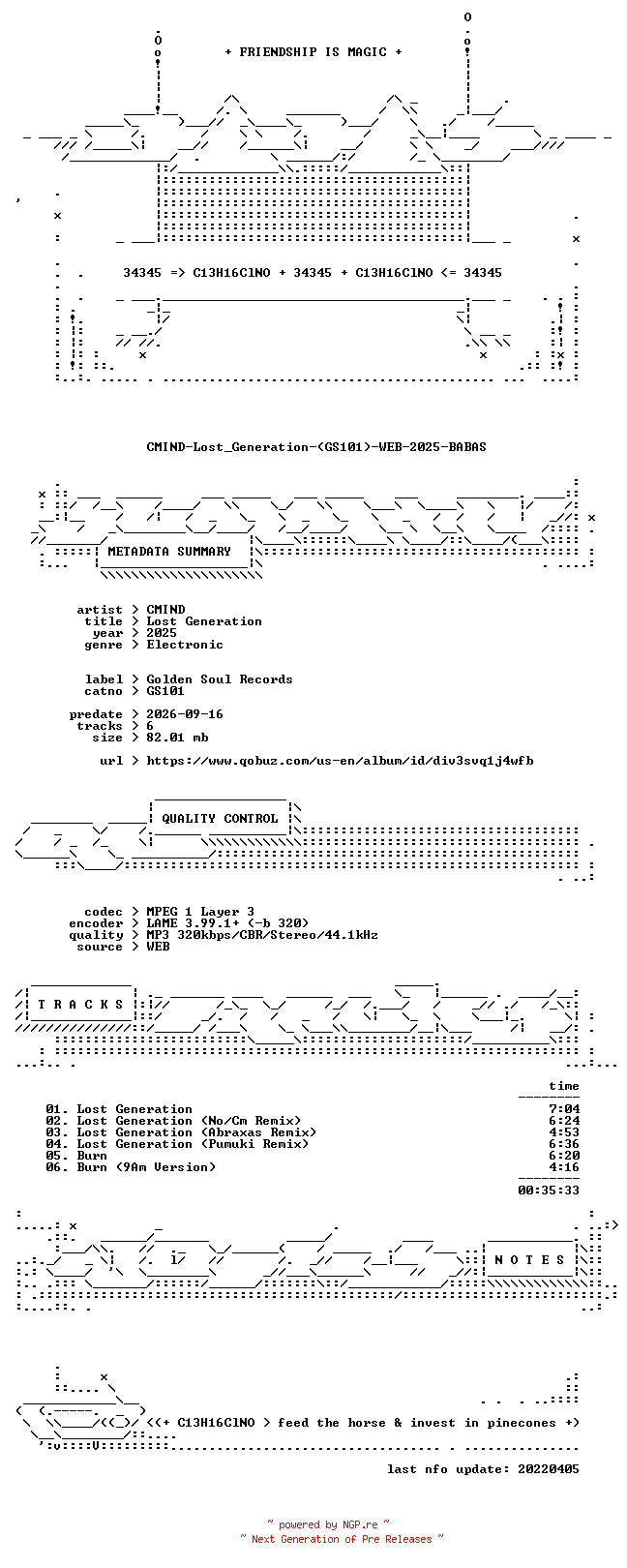 NFO for the release CMIND-Lost_Generation-(GS101)-WEB-2025-BABAS by BABAS
