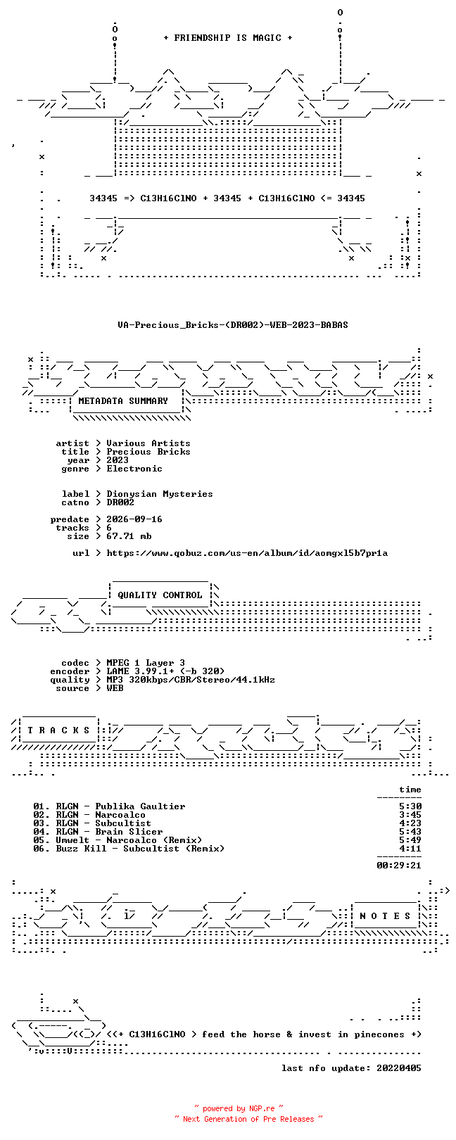 NFO for the release VA-Precious_Bricks-(DR002)-WEB-2023-BABAS by BABAS