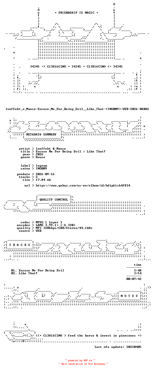 NFO for the release Ineffekt_x_Mance-Excuse_Me_For_Being_Evil__Like_That-(ING009)-WEB-2026-BABAS by BABAS