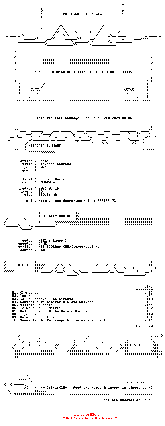 NFO for the release EinKa-Provence_Sauvage-(GMNLP034)-WEB-2024-BABAS by BABAS