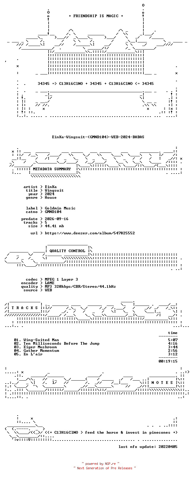 NFO for the release EinKa-Wingsuit-(GMND104)-WEB-2024-BABAS by BABAS
