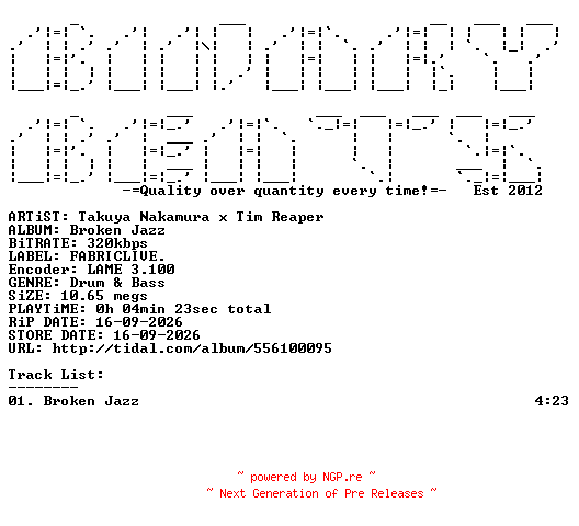 NFO for the release Takuya_Nakamura_x_Tim_Reaper-Broken_Jazz-(FL018A)-SINGLE-WEB-2026-BB by BB