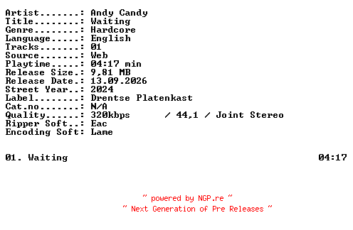 NFO for the release Andy_Candy-Waiting-SINGLE-WEB-2024-XTC_iNT by XTC_iNT