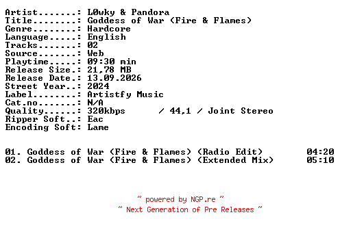 NFO for the release L0WKY_and_Pandora-Goddess_of_War_(Fire_and_Flames)-WEB-2024-XTC_iNT by XTC_iNT