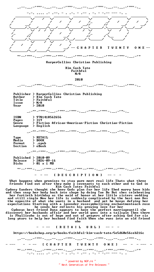 NFO for the release Kim.Cash.Tate.-.Faithful.2010.RETAIL.EPUB.eBook-CTO by CTO