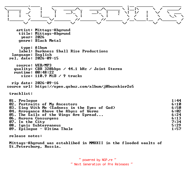 NFO for the release Mittags-Abgrund-Mittags-Abgrund-WEB-2026-BLEEDiNG by BLEEDiNG